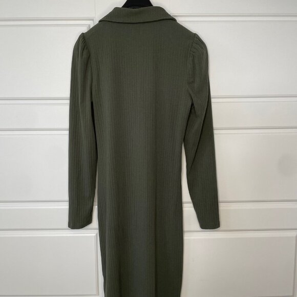 GAP Olive Green Button-Front Shirt Dress | Size Medium - Picture 3 of 7